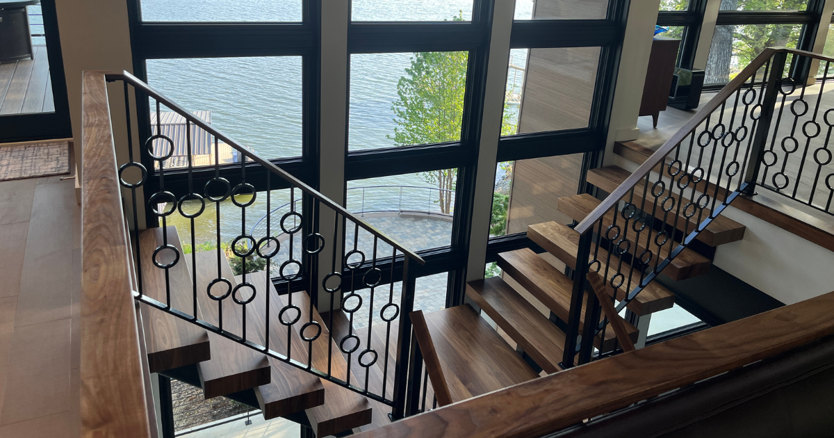 iron stair railing for modern homes and commercial spaces