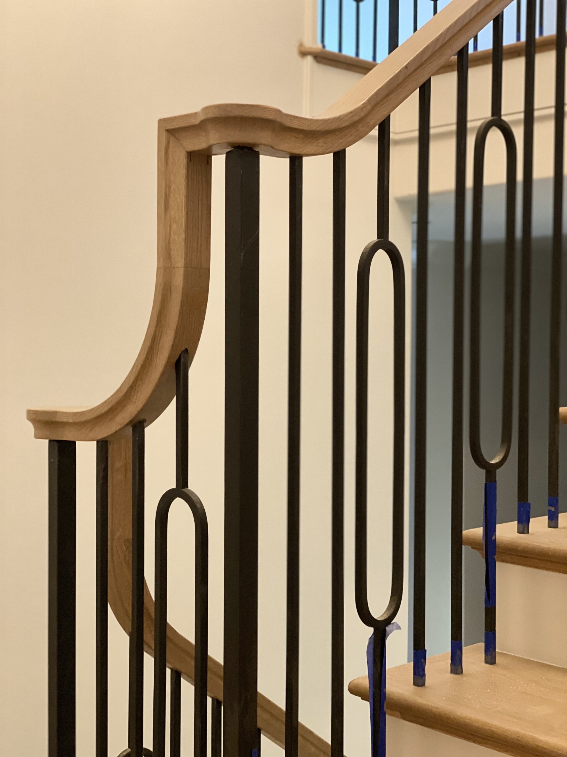 Custom Wood and Metal Staircase Railing Design
