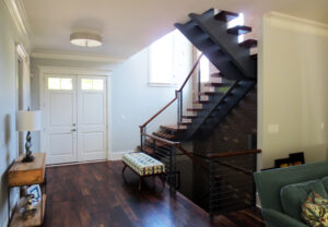 Glendale location page 2 wood open riser sairs with double monobeam and cable railing system Redwine - Terramor (2)