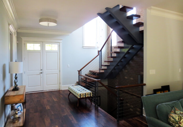 Glendale location page 2 wood open riser sairs with double monobeam and cable railing system Redwine - Terramor (2)
