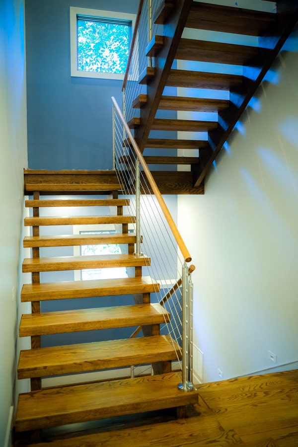 Custom Staircase Design Flagstaff AZ open riser with cable