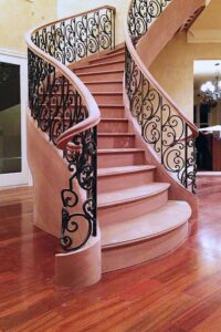 Curved stairs inspired by Santa Fe design